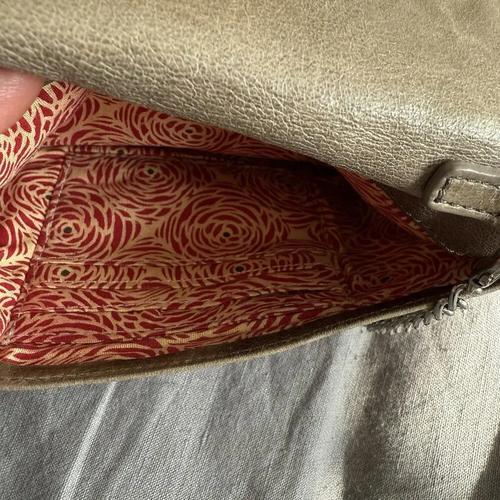 Hobo Leather Clutch Crossbody Fits iPhone 16 Gray Brown Boho Western Minimalist‎